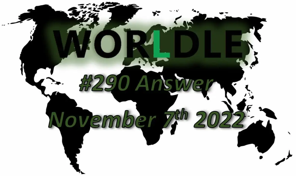 Daily Worldle 290 - November 7th 2022