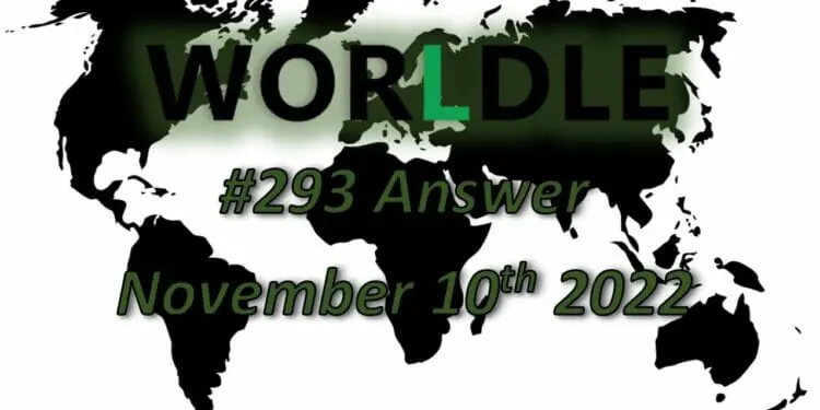 Daily Worldle 293 - November 10th 2022