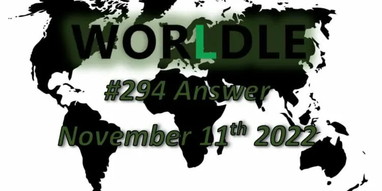 Daily Worldle 294 - November 11th 2022