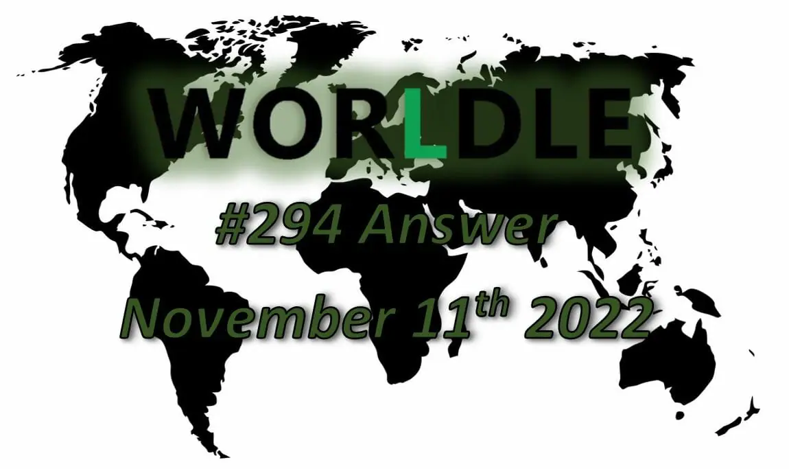 Daily Worldle 294 - November 11th 2022