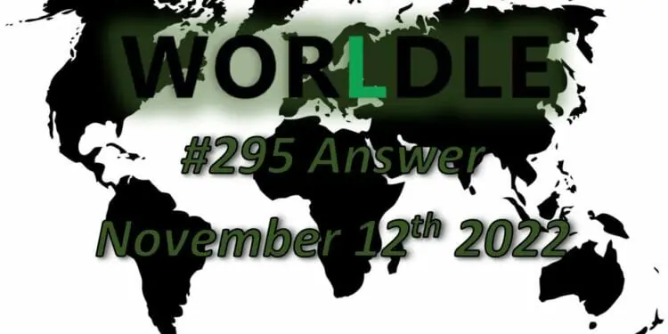 Daily Worldle 295 - November 12th 2022