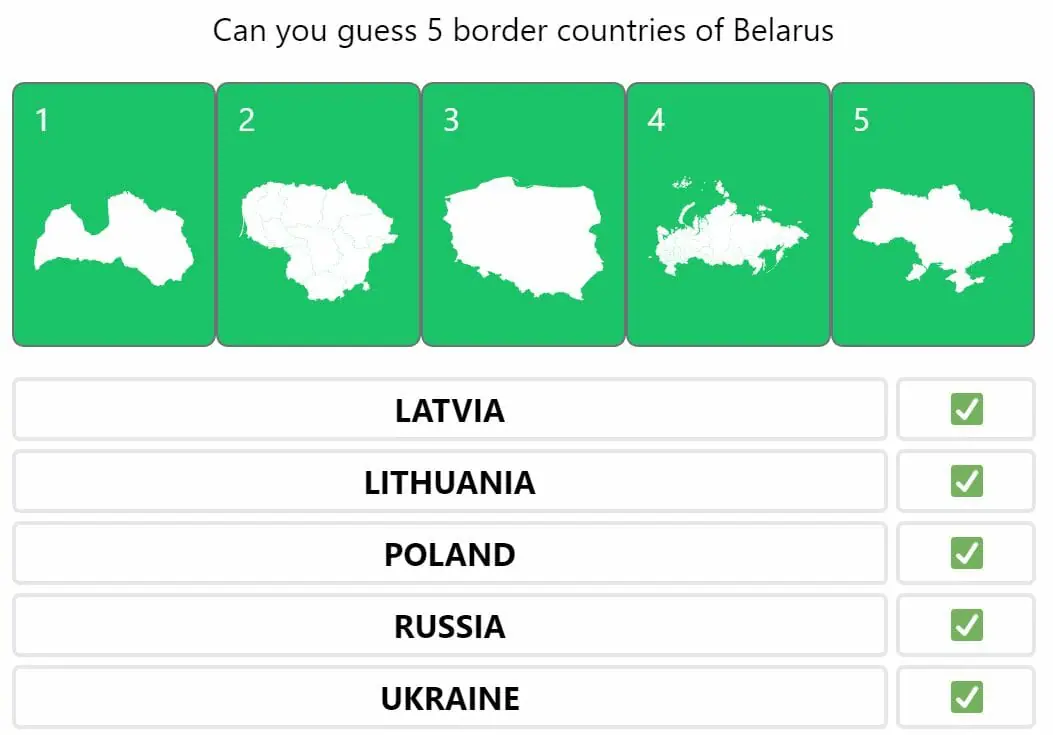 Daily Worldle 296 Bonus Neighbouring Countries Answers - November 13th 2022