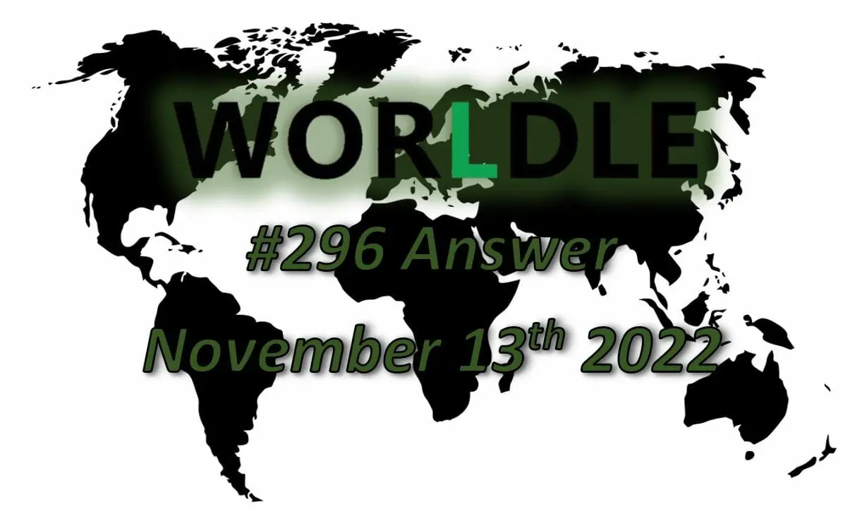 Daily Worldle 296 - November 13th 2022