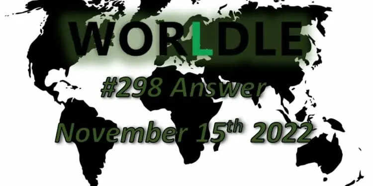Daily Worldle 298 - November 15th 2022