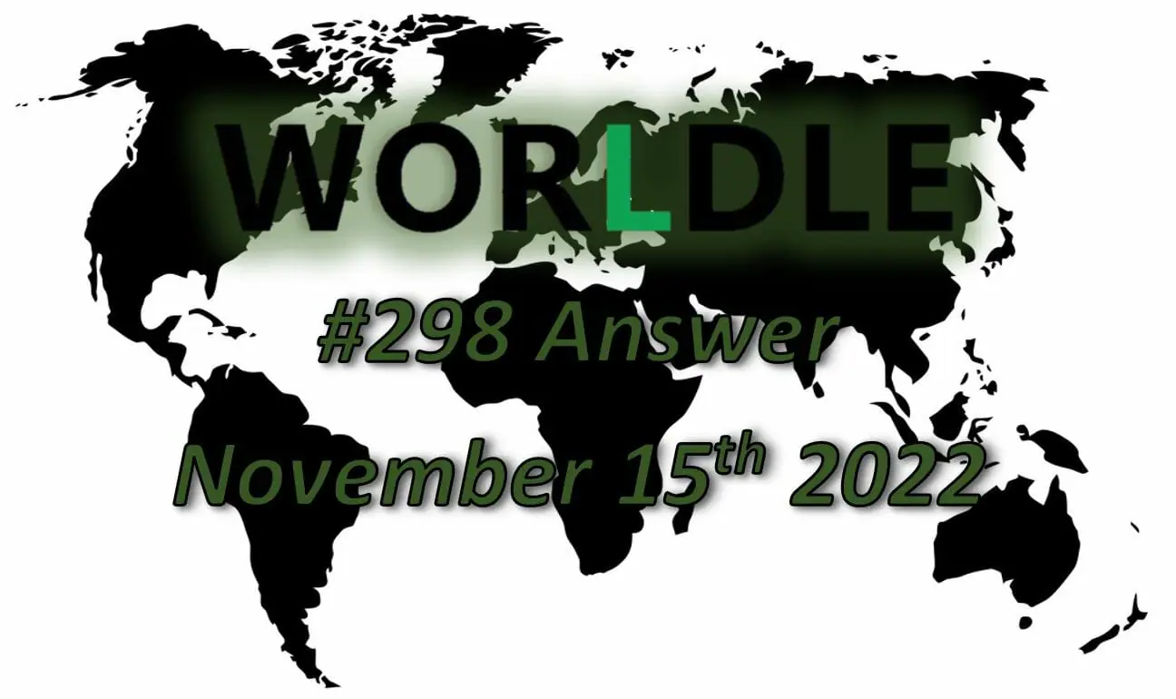 Daily Worldle 298 - November 15th 2022