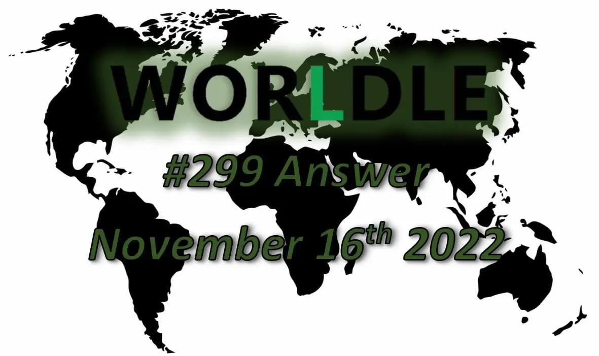 Daily Worldle 299 - November 16th 2022