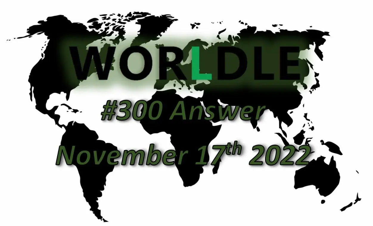 Daily Worldle 300 - November 17th 2022