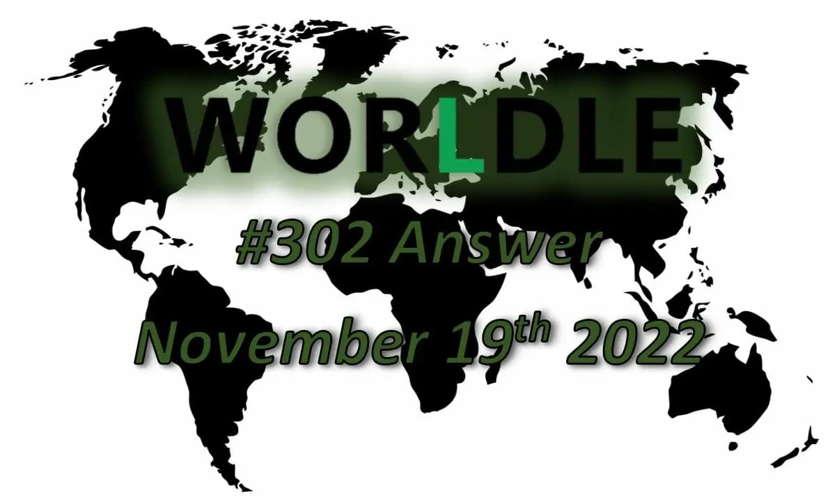 Daily Worldle 302 - November 19th 2022