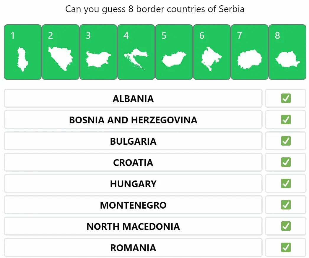 Daily Worldle 303 Bonus Neighbouring Countries Answers - November 20th 2022