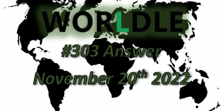 Daily Worldle 303 - November 20th 2022