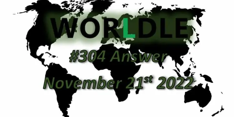 Daily Worldle 304 - November 21st 2022