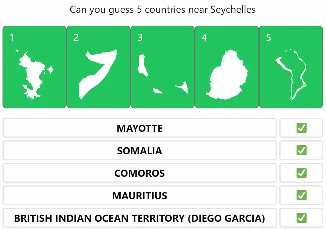 Daily Worldle 305 Bonus Neighbouring Countries Answers - November 22nd 2022
