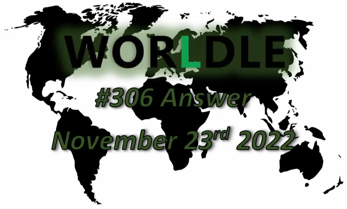Daily Worldle 306 - November 23rd 2022