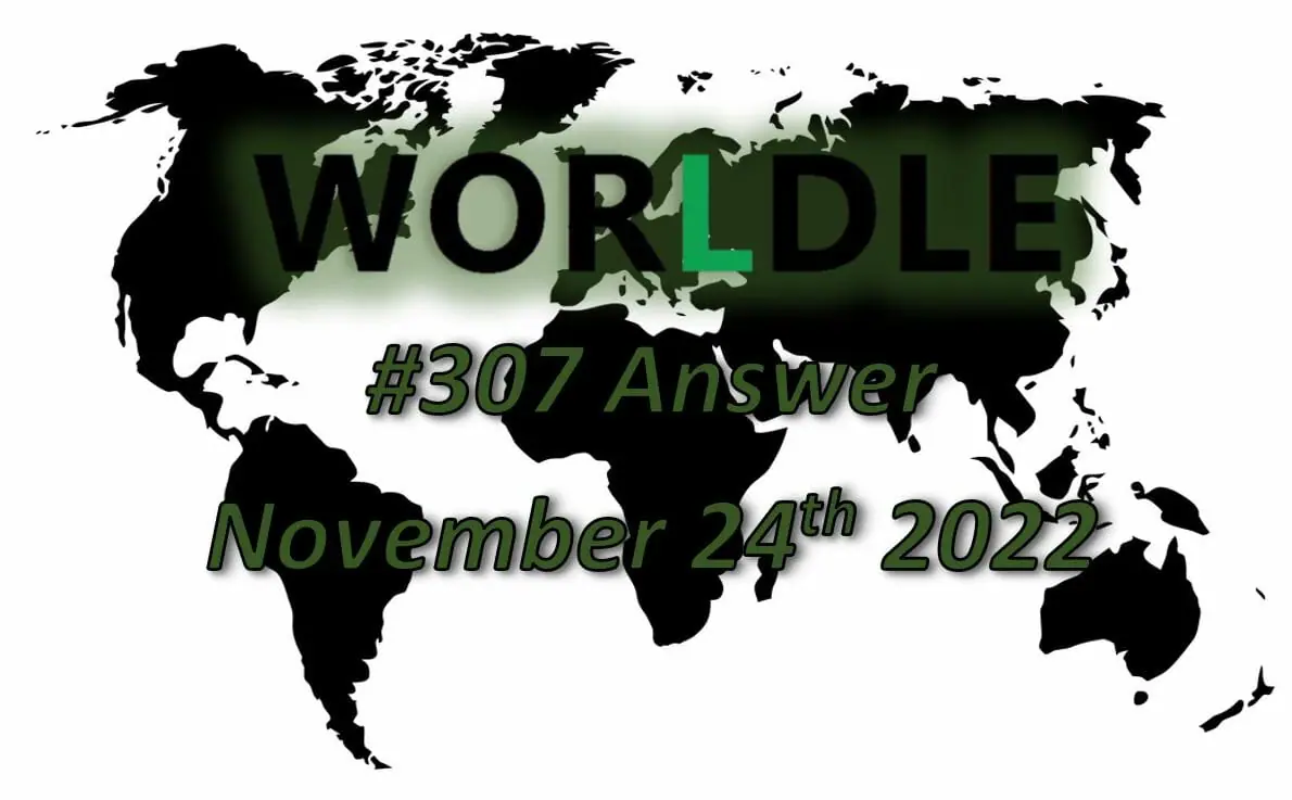 Daily Worldle 307 - November 24th 2022