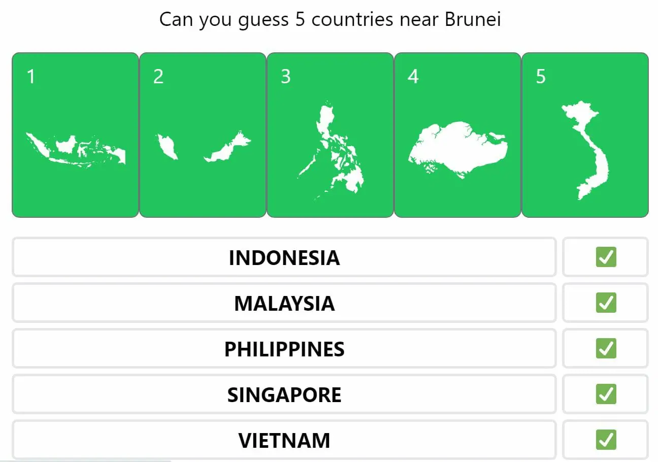 Daily Worldle 308 Bonus Neighbouring Countries Answers - November 25th 2022