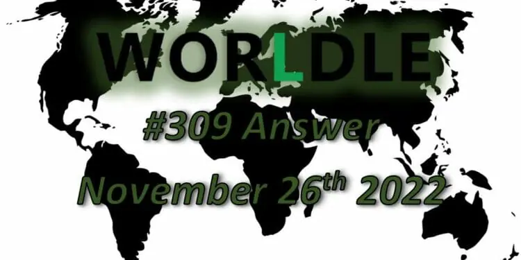 Daily Worldle 309 - November 26th 2022