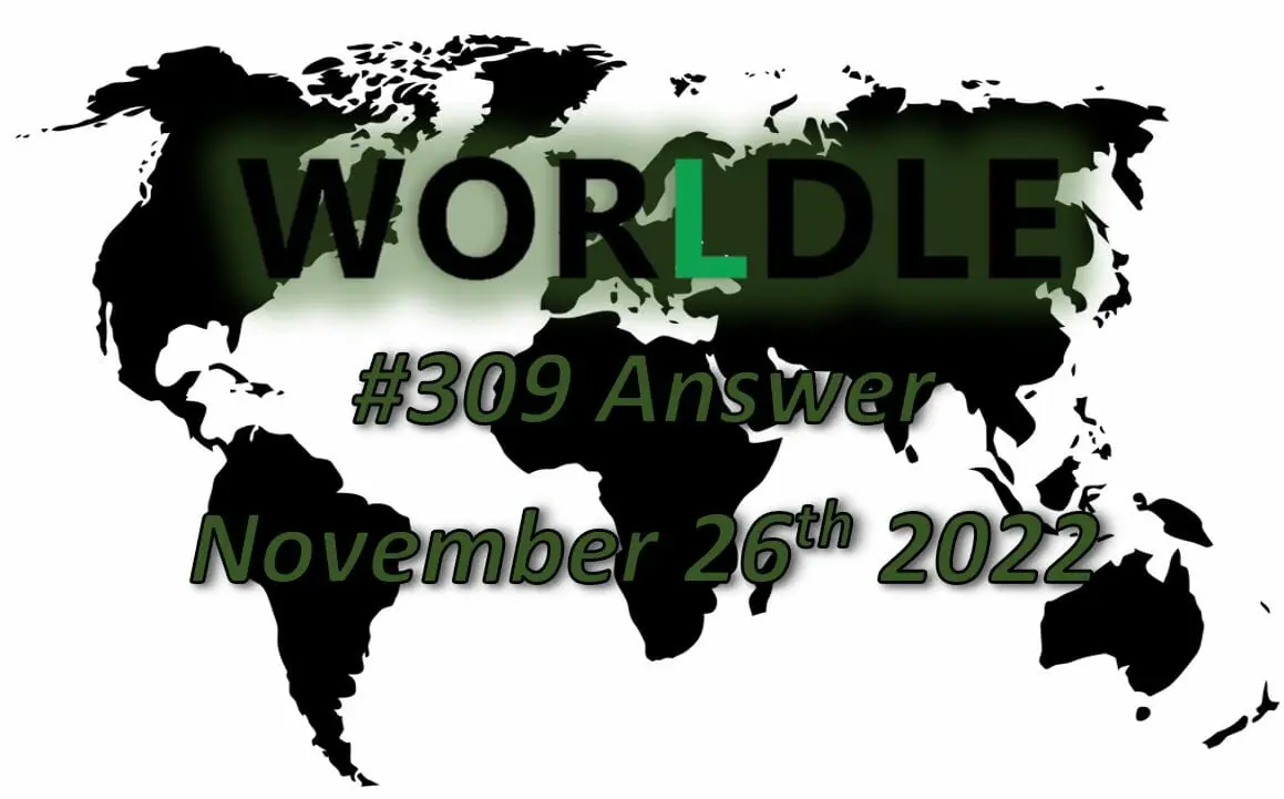 Daily Worldle 309 - November 26th 2022