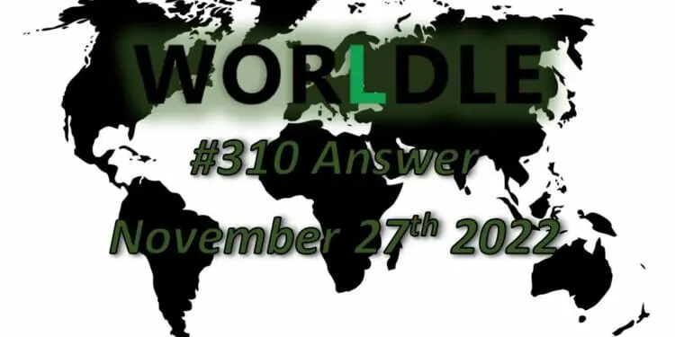 Daily Worldle 310 - November 27th 2022