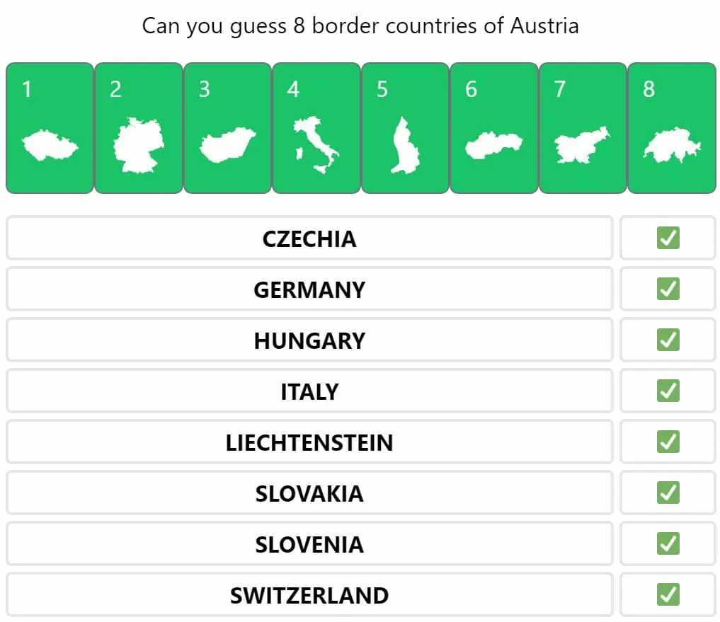 Daily Worldle 311 Bonus Neighbouring Countries Answers - November 28th 2022