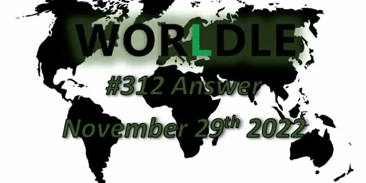 Daily Worldle 312 - November 29th 2022