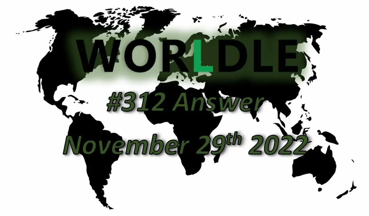 Daily Worldle 312 - November 29th 2022