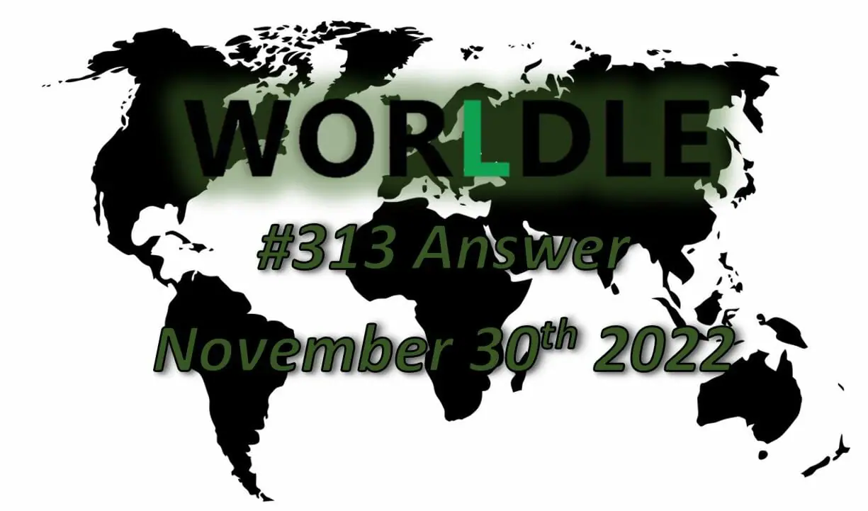Daily Worldle 313 - November 30th 2022
