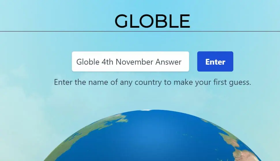 Globle 4 November Answer and Hints Today