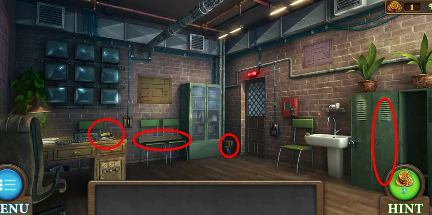 Tricky Doors Walkthrough Level 6 First Scene Objects Highlighted