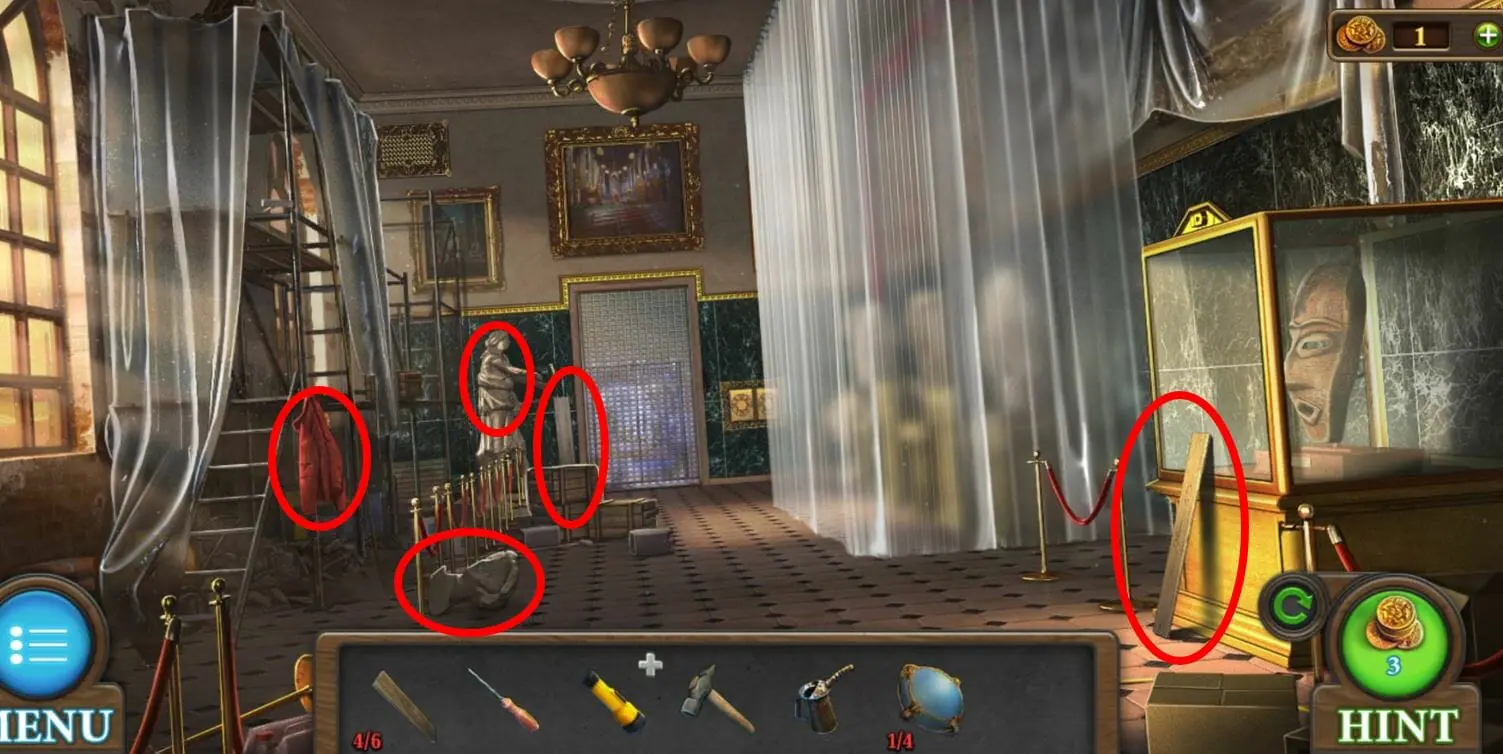 Tricky Doors Walkthrough Level 6 Third Scene Objects