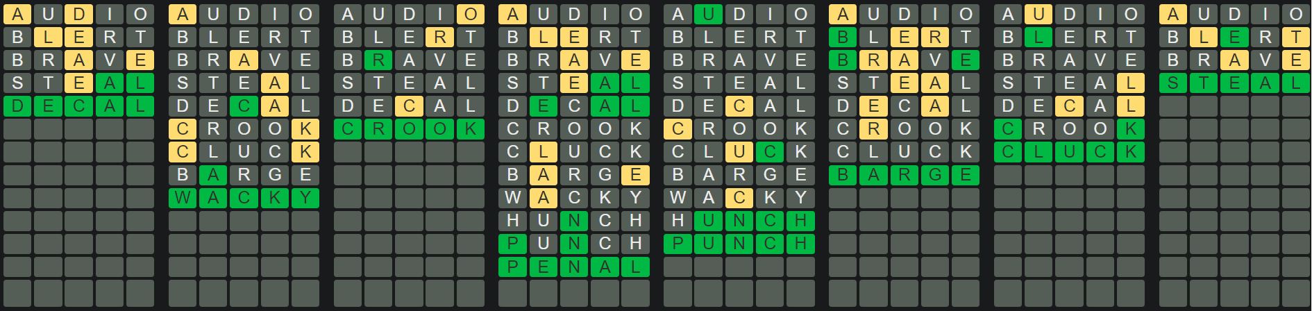 Daily Octordle 452 Answer - April 21st 2023