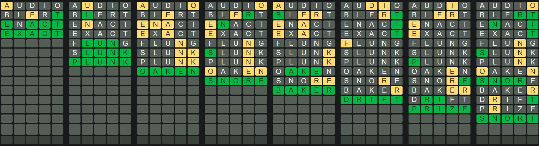 Daily Octordle Sequence 451 - April 20th 2023