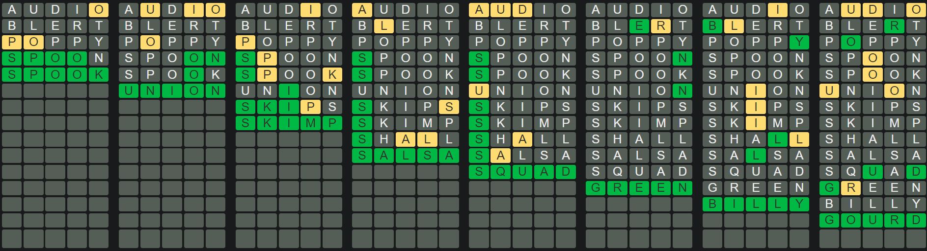Daily Octordle Sequence 454 - April 23rd 2023