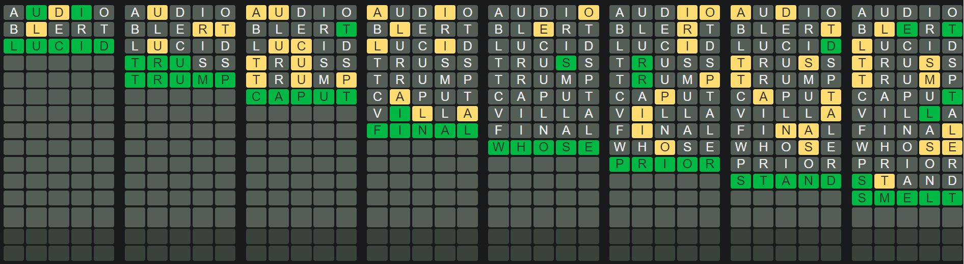 Daily Octordle Sequence 455 - April 24th 2023