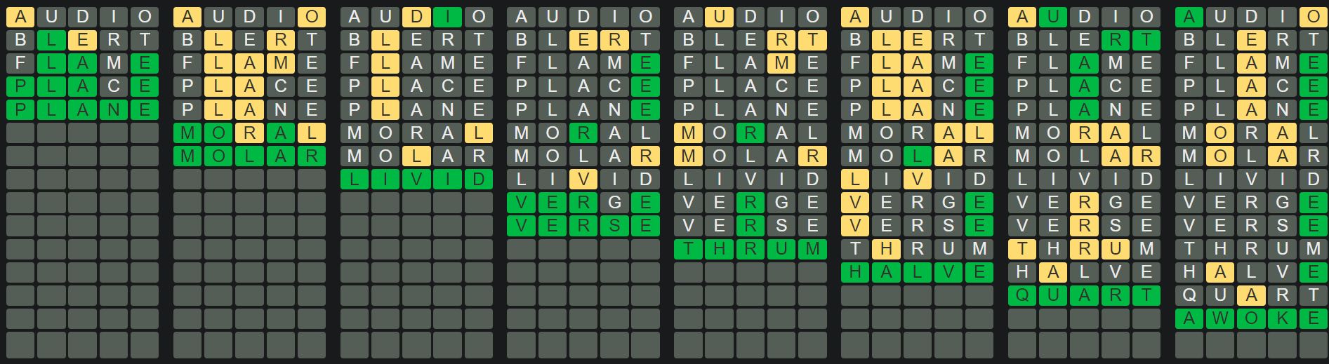 Daily Octordle Sequence 456 - April 25th 2023