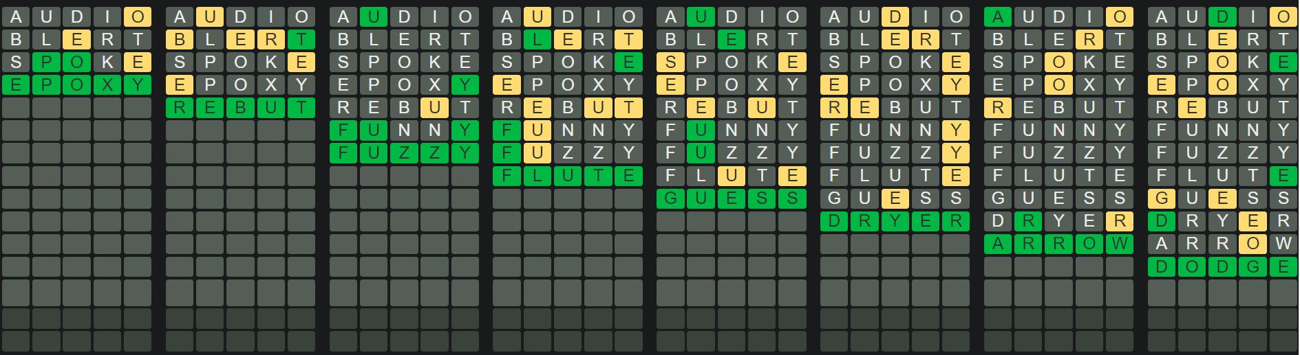 Daily Octordle Sequence 457 - April 26th 2023