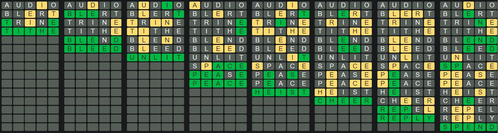 Daily Octordle Sequence 462 - May 1st 2023