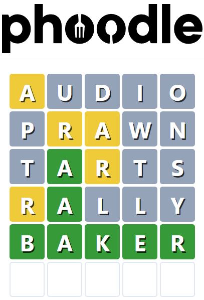 Daily Phoodle Answer 354 - 27th April 2023