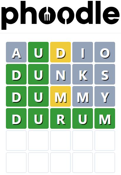 Daily Phoodle Answer 355 - 28th April 2023