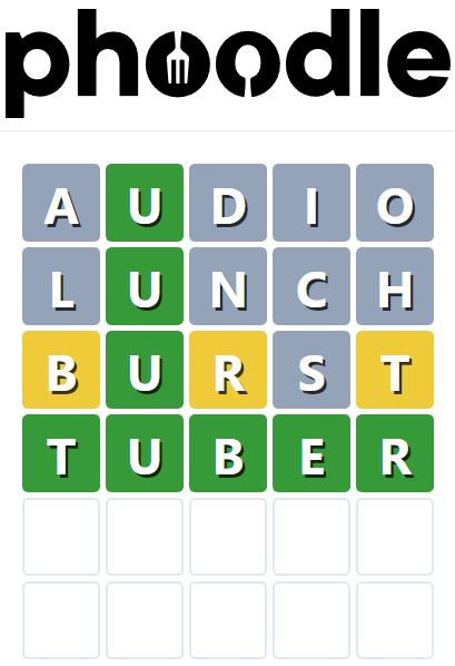 Daily Phoodle Answer 357 - 30th April 2023