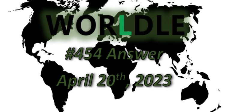 Daily Worldle 454 Answers - April 20th 2023