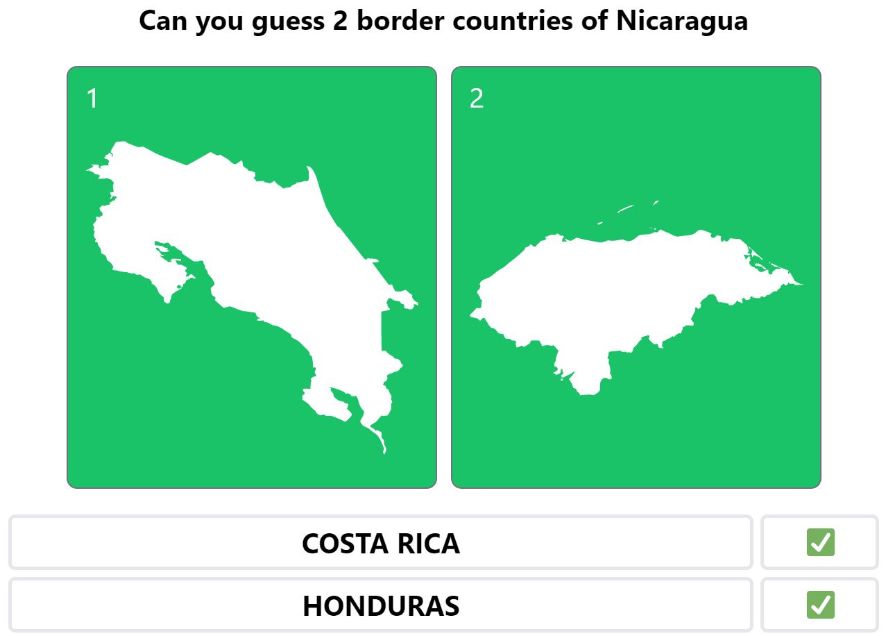 Daily Worldle 455 Bonus Neighbouring Countries Answers - April 21st 2022