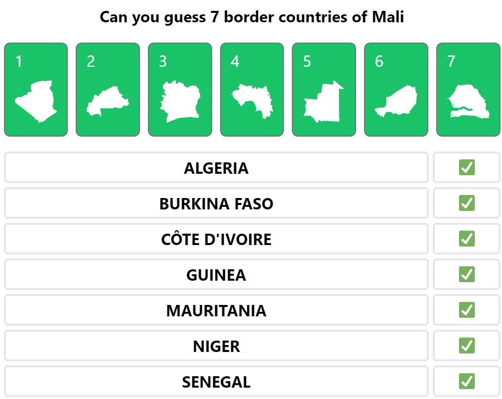 Daily Worldle 463 Bonus Neighbouring Countries Answers - April 29th 2022