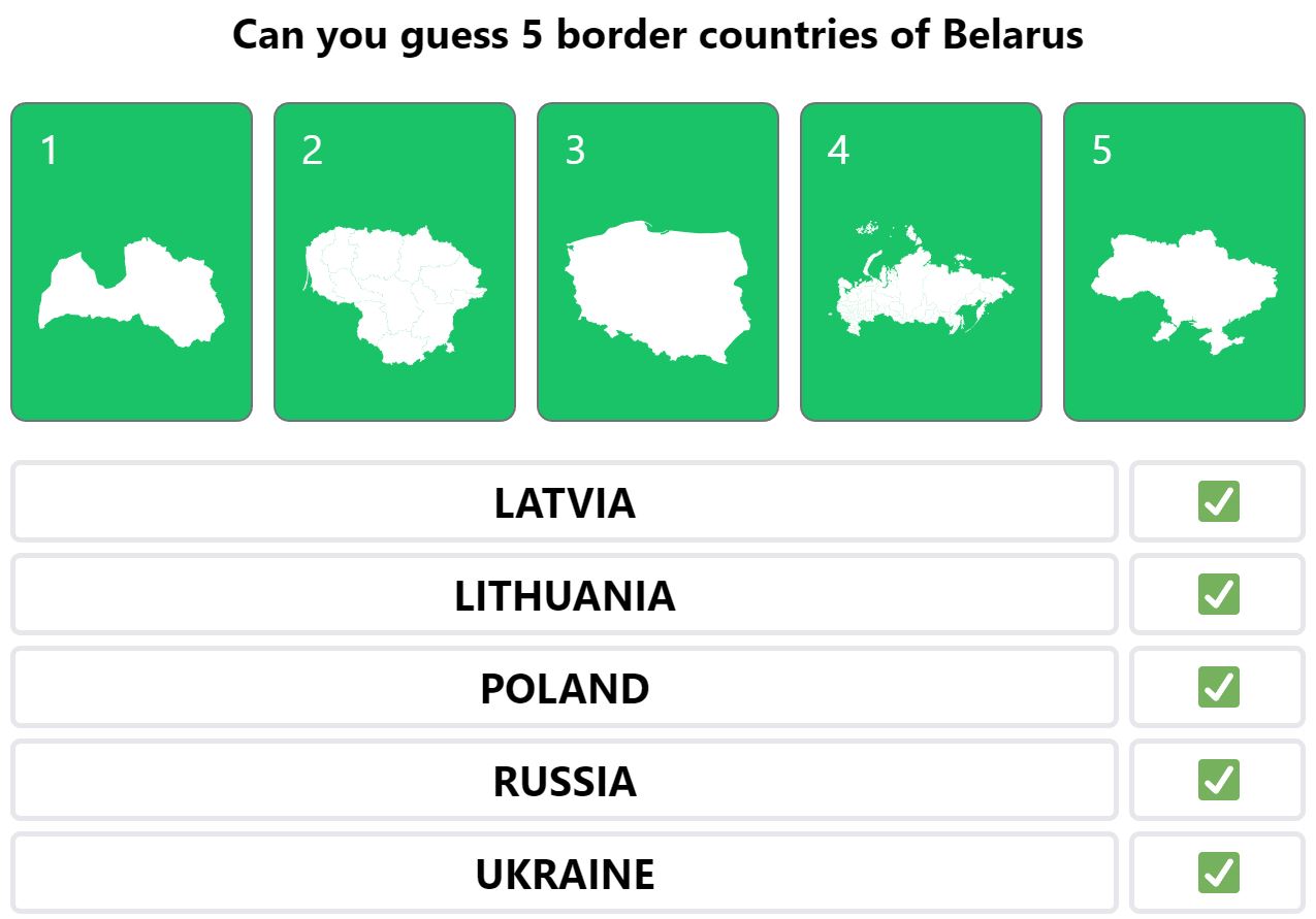 Daily Worldle 464 Bonus Neighbouring Countries Answers - April 30th 2022