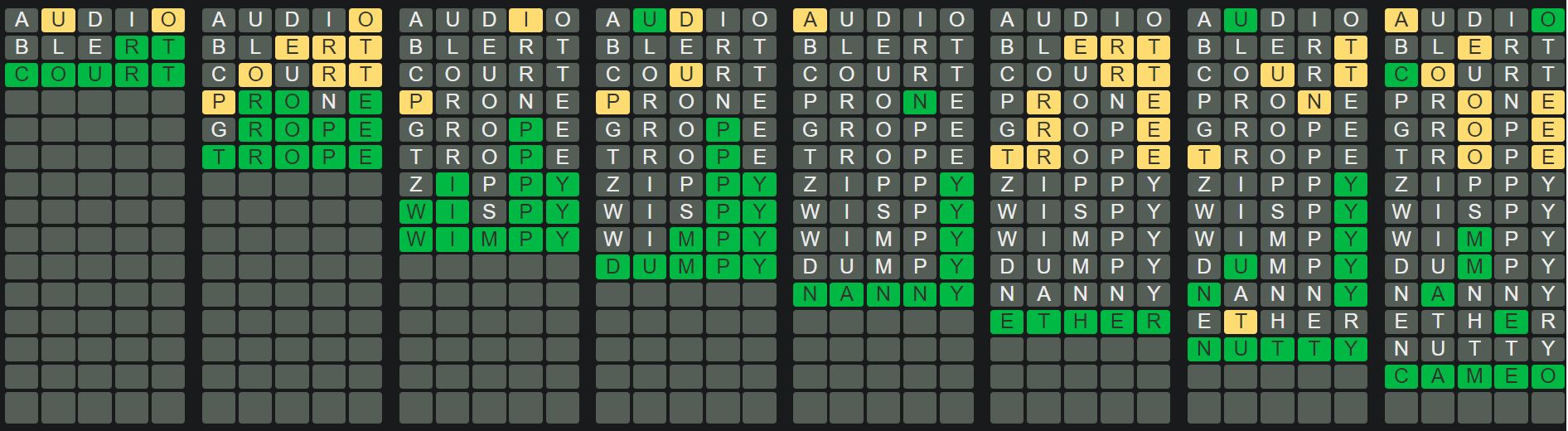 Daily Octordle Sequence 467 - May 6th 2023