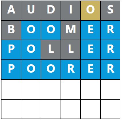 Daily Word Hurdle #950 Afternoon Answer - 7th May 2023