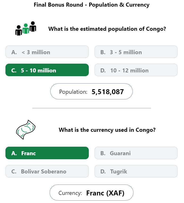 Daily Worldle 472 Bonus Currency & Population Answer - May 8th 2023