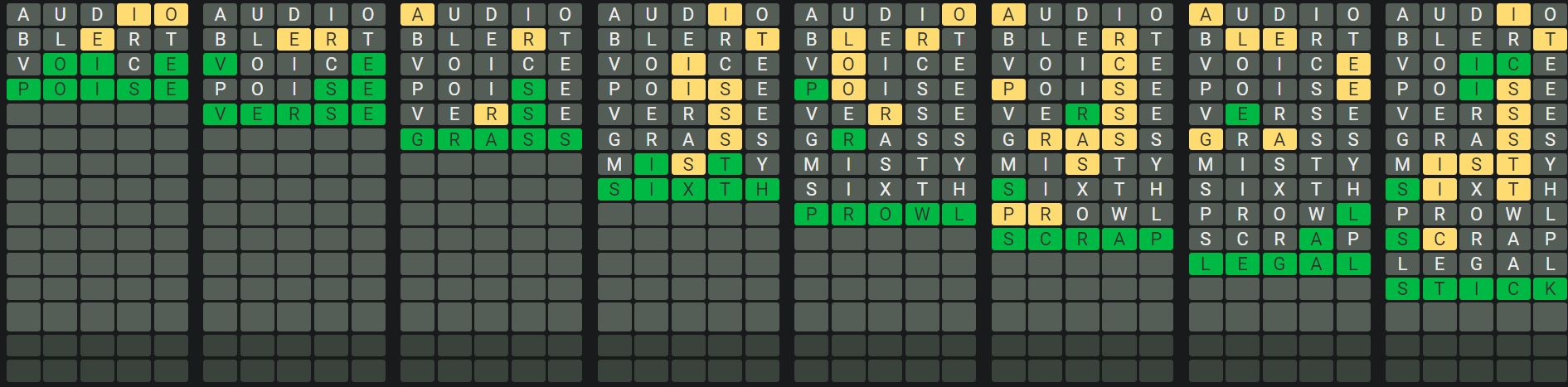 Daily Octordle 597 Sequence Answer - September 13th 2023