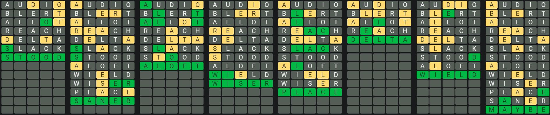 Daily Octordle Answer 598 - September 14th 2023