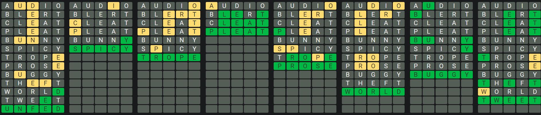 Daily Octordle Answer 599 - September 15th 2023
