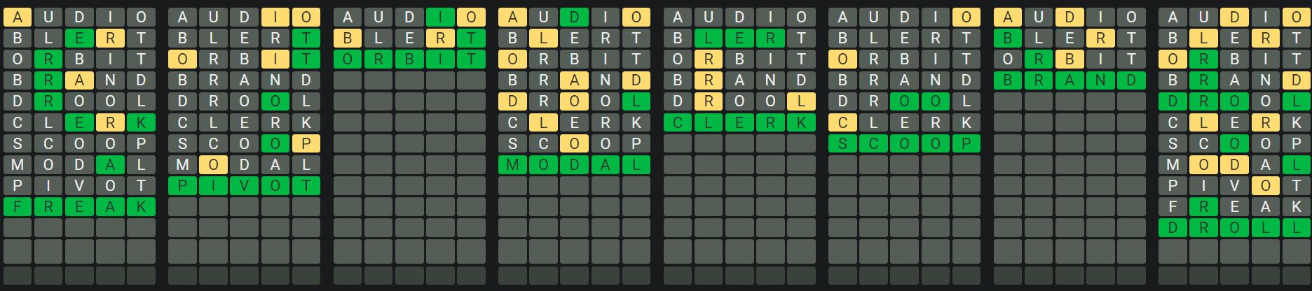 Daily Octordle Answer 601 - September 17th 2023